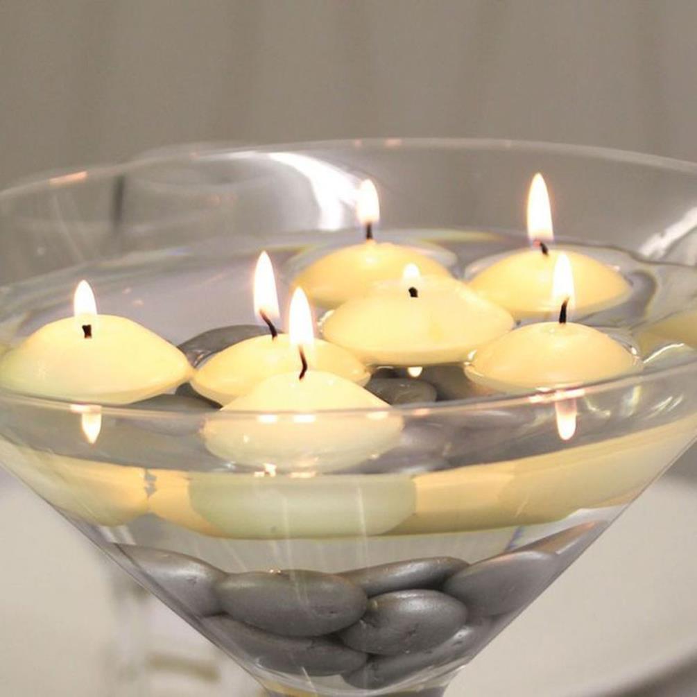 Bolsius Large White Floating Candles (Pack of 8) Extra Image 1